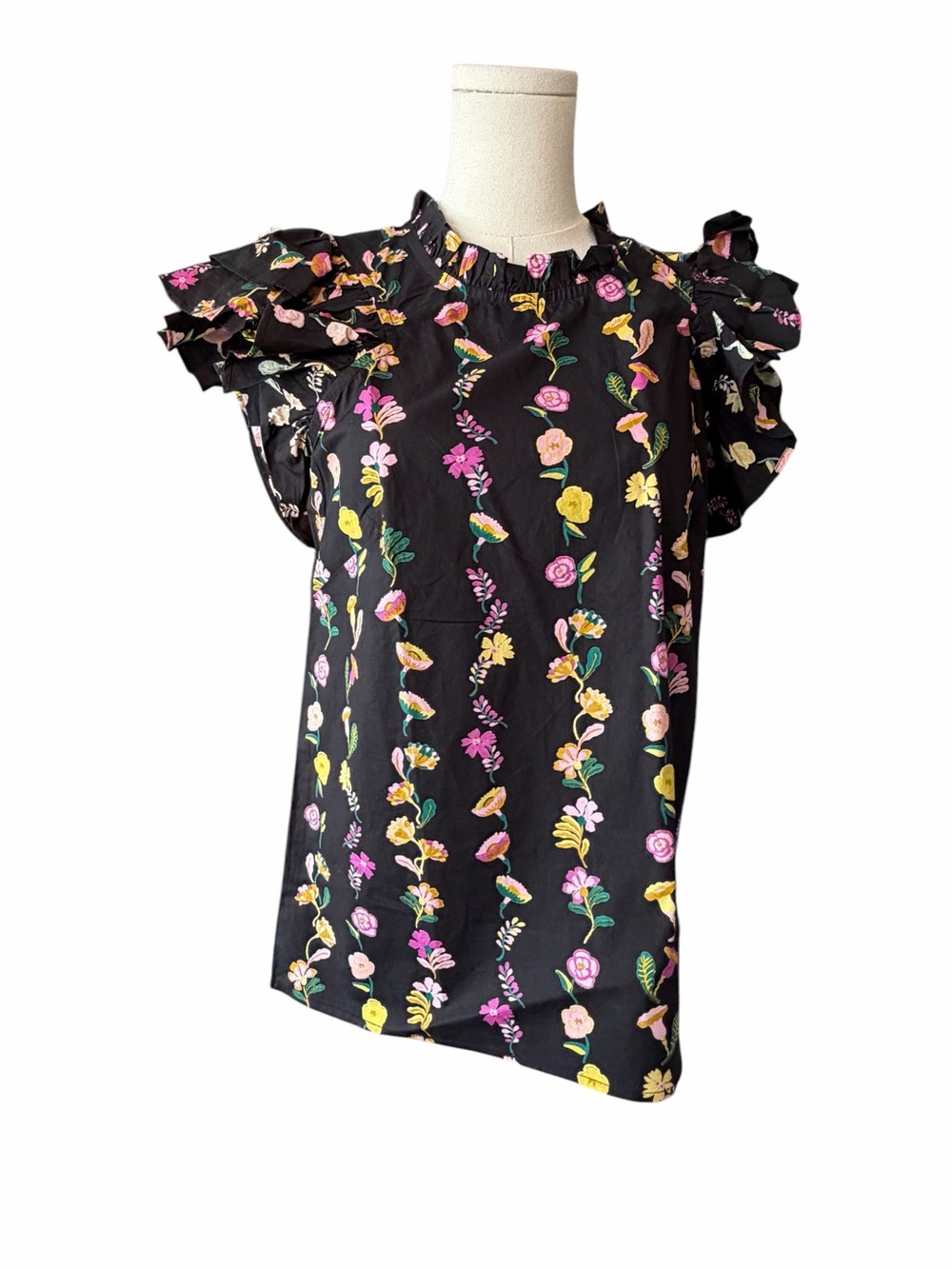 B Banjanan Klara Top in Folk Floral Onyx